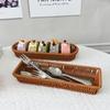Organizes Flatware Handwoven Basket Farmhouse Decor Kitchen Basket