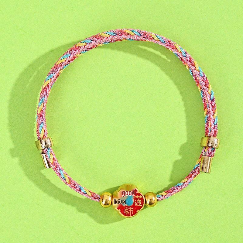 Dragon Boat Festival Tassel Pendant: Five-Color Pink Zongzi String with Gourd for Peace and Health