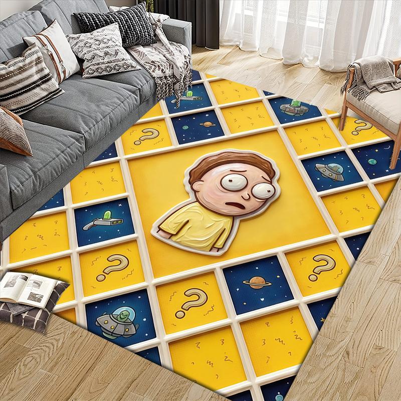 Morty Home Sofa Decoration for Living Room & Bedroom, Non‑Slip Play Flannel Floor Mat for Game Room