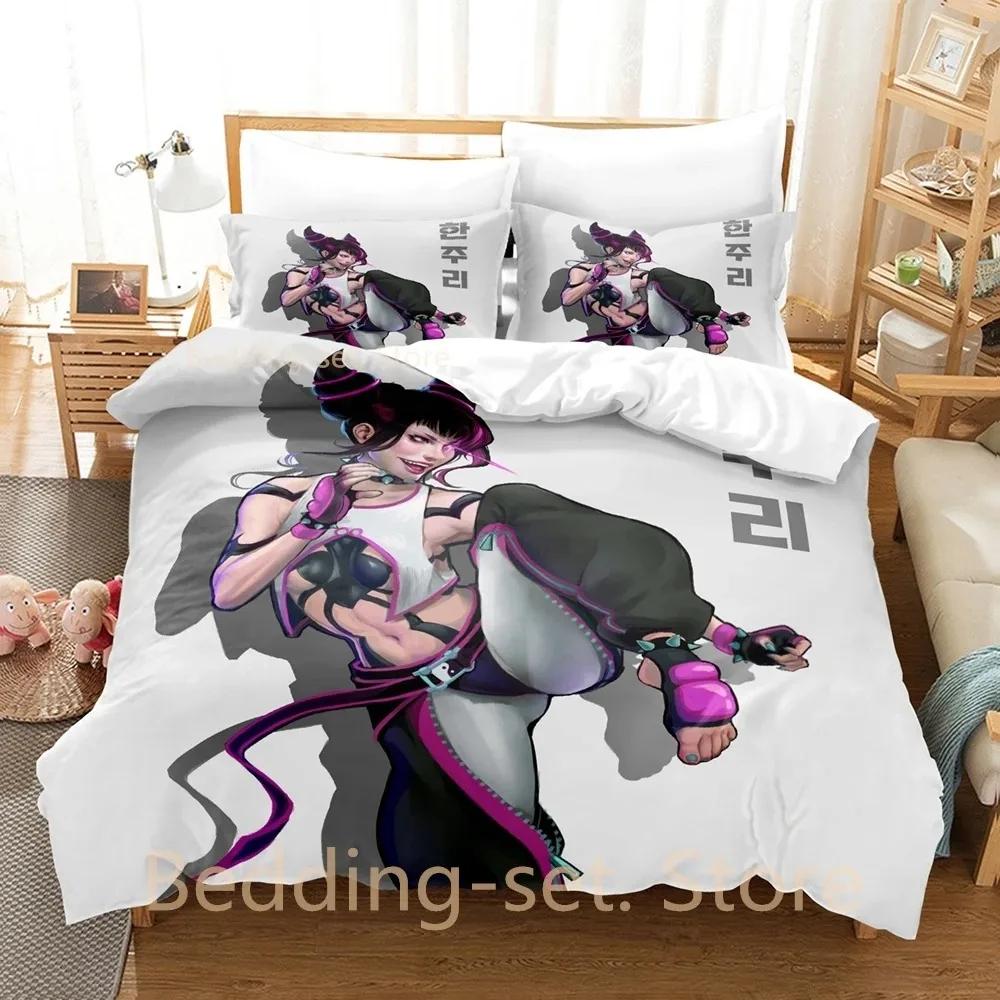 Juri Han Bedding Set Single Twin Full Queen King Size Bed Set Adult Kid Bedroom Duvetcover Sets 3D Print Anime Bed Sheet Set