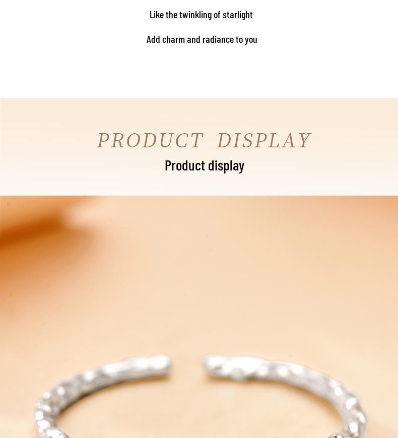 Korean Fashion S925 Sterling Silver Zircon Open Ring for Women