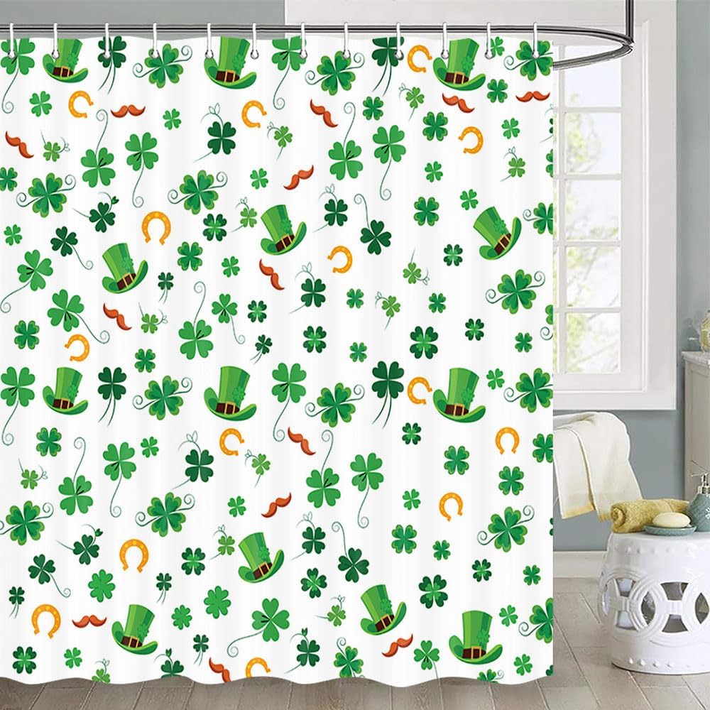 Valentine’s Shower Curtain – Romantic Watercolor Red Hearts & Cute Gnomes Design, Bathroom Decor  Perfect for Valentine’s Day