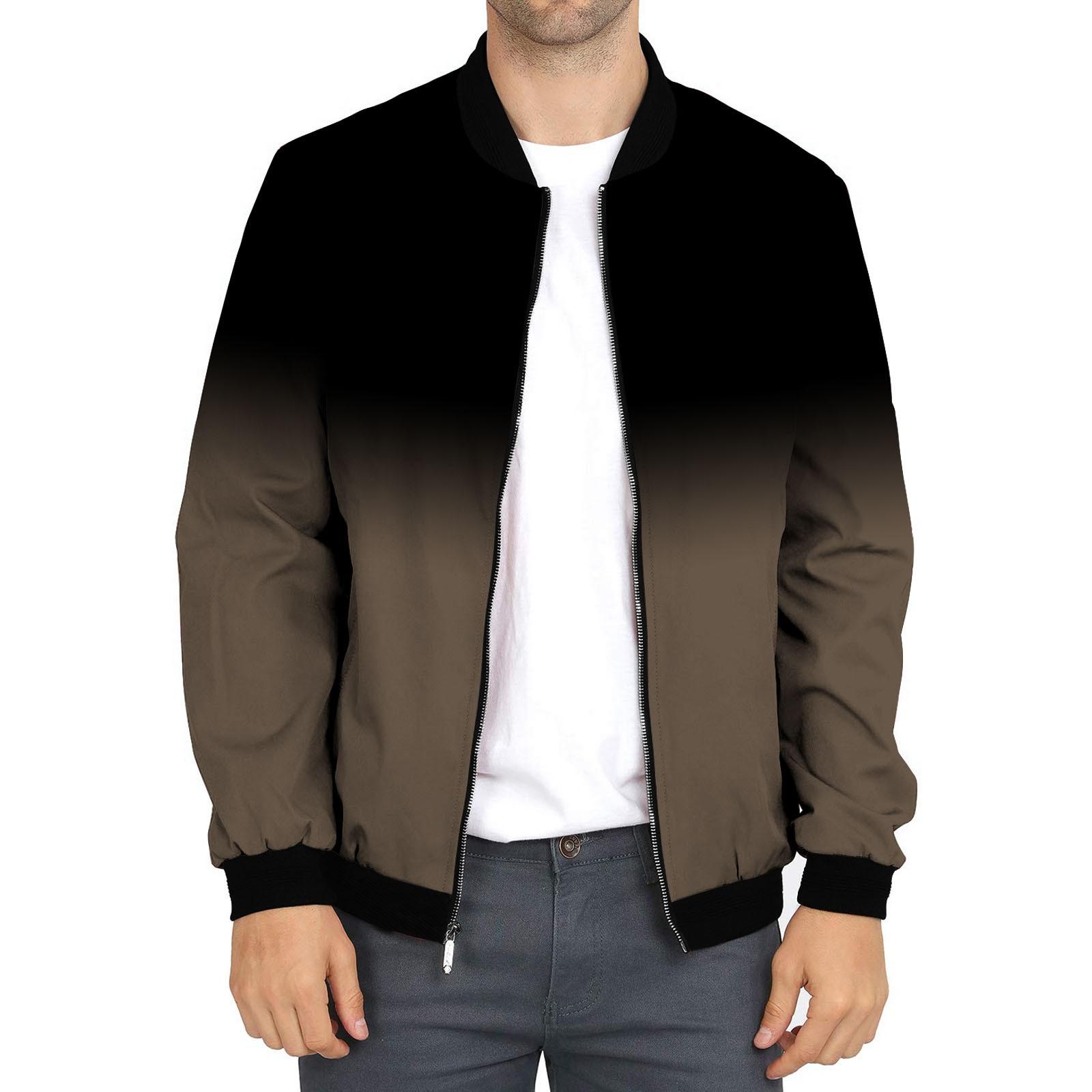 

И Зимние Мужские Тонкие Куртки с Принтом Мужские Повседневные Универсальные Куртки с Принтом XXXL кофейный