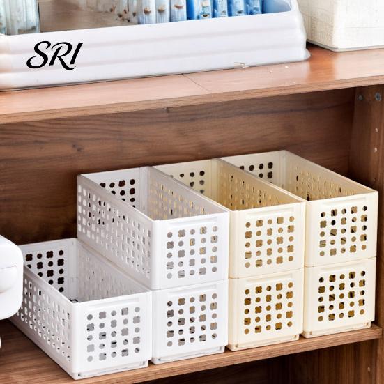 Multi-purpose Storage Container Box Foldable Stackable Organizer with Ventilated Hollow Design Dry Space Saving Bin for Household Travel Dormitory