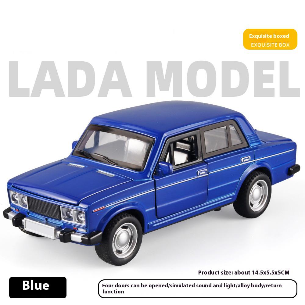 1/32 Retro LADA Alloy Car Model Toys, Car Center Console Interior Decorations, Cool Desktop Ornaments, Adult Christmas/Birthday Gifts