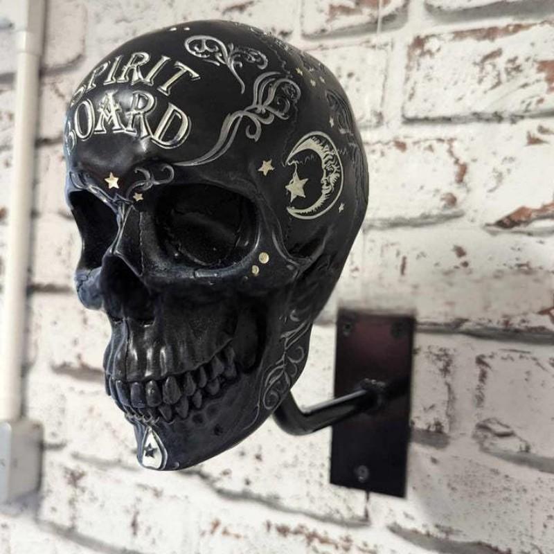 Držák na lebku pro motocyklovou helmu a bundu Kreativní cool držák na motocyklovou helmu v podobě lebky Nástěnný závěs na helmu v podobě lebky pro dospělé