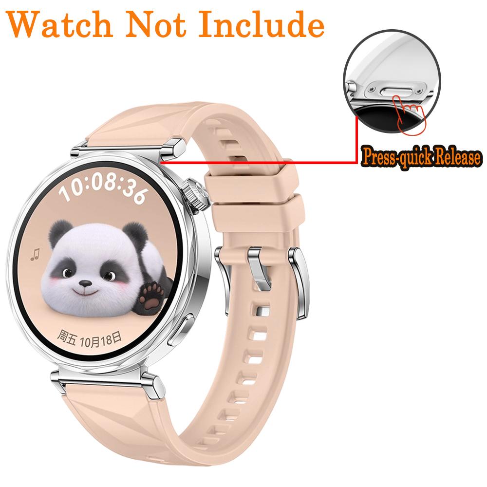 Bracelet 18mm pour Huawei GT6 5 41mm Sport Respirant Pression-Libération Rapide Hommes Femmes Bracelet Poignet en Fluororubber pour Huawei GT5 4 41mm