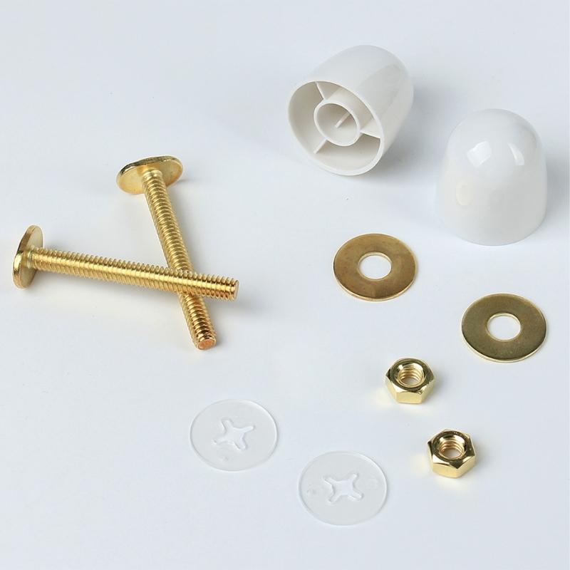 Robustes Toilettenschüssel-Schraubenset mit selbstsichernder Mutter und dekorativen ABS-Kappen für eine sichere Badezimmerbodenmontage