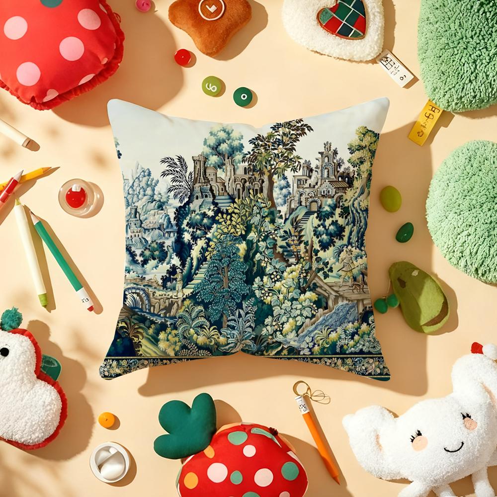 Aubusson Tapestry French Th Century Cushion Cover Plush Fabric Soft DoubleSided Printed Sofa Warm Winter Home Pillow Cover