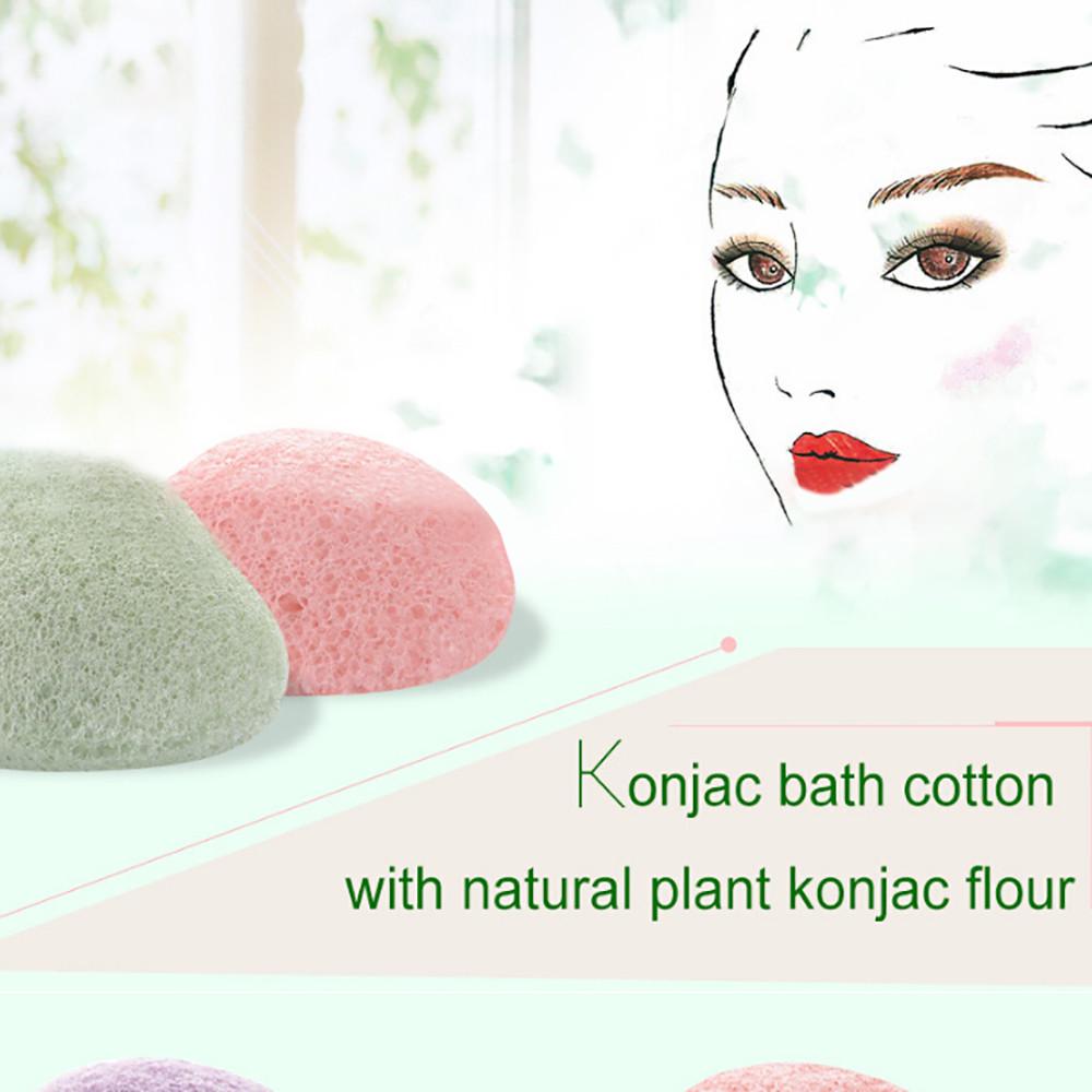 Esponja limpiadora facial de fibra konjac natural y caliente, herramientas exfoliantes 