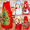 Multisize Christmas Apron Set with Festive Designs - Perfect for Holiday Decor and Cooking. High-Quality Fabric Ensures Comfort.