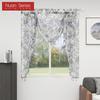 1 Stück Nuan Serie Retro High-End Perlenspitze Kante Bedruckt Transparenter Vorhangkopf für Küche Schlafzimmer Wohnzimmer Fensterdekoration