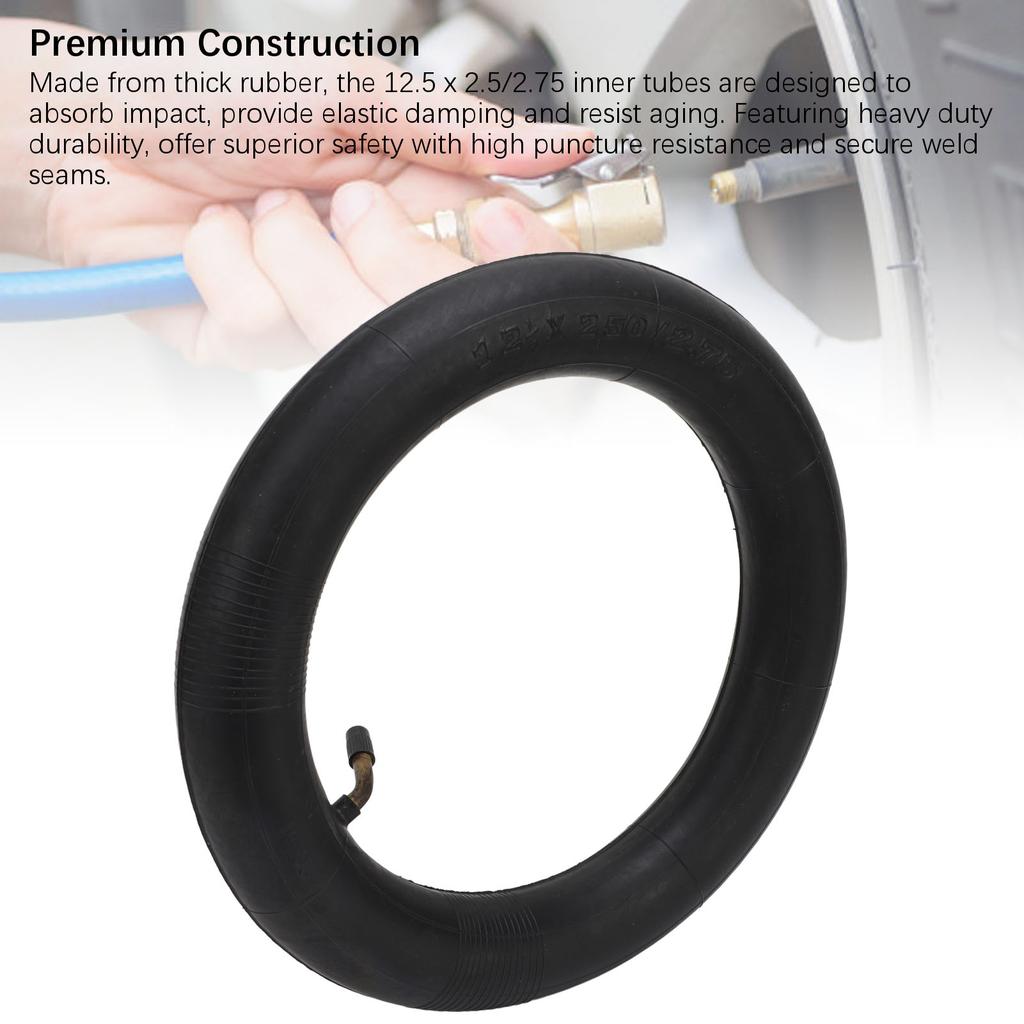 2PCS 12.5 X 2.5/2.75 Inner Tubes Rubber Shock Absorption Electric Scooter Inner Tube Replacement for Razor Pocket Mod for Bella