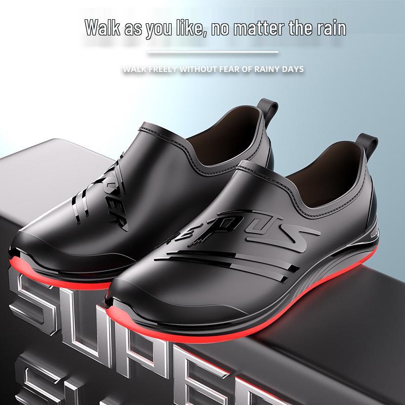 Men's Mid-Calf Non-Slip Fleece-Lined Rubber Rain Boots for Fashion, Work, and Outdoor Activities