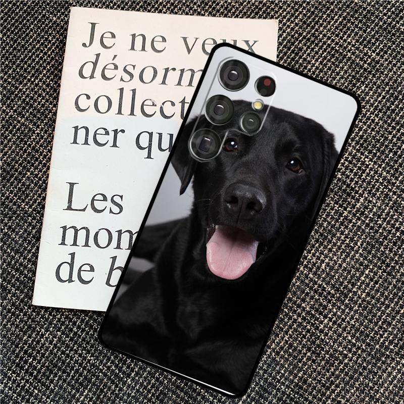 Black Labrador Dog Case For Samsung Galaxy S25 Ultra S20 S21 S22 S23 S24 Ultra S9 S10 Plus S25 FE Back Cover