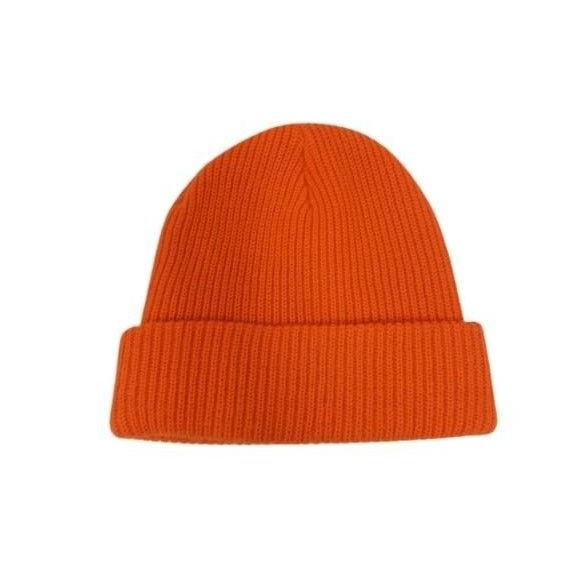 Used Brixton Brixton Beanie Knit Cap Knit Cap Hat Headwear Orange