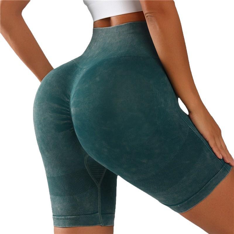Frosted Seamless Yoga Pants: Women's Quick-Dry Butt-Lifting Sports Shorts & Three-Quarter Pilates Pants