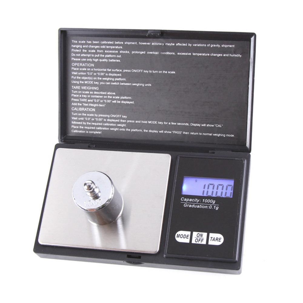 Black Digital Pocket Scale Backlit LCD Display Electronic Food Scale Home Kitchen