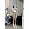 Casual Shorts Women's Washed Cotton Overalls Loose High Waisted Wide Leg Pants Women's Three-quarter Pants