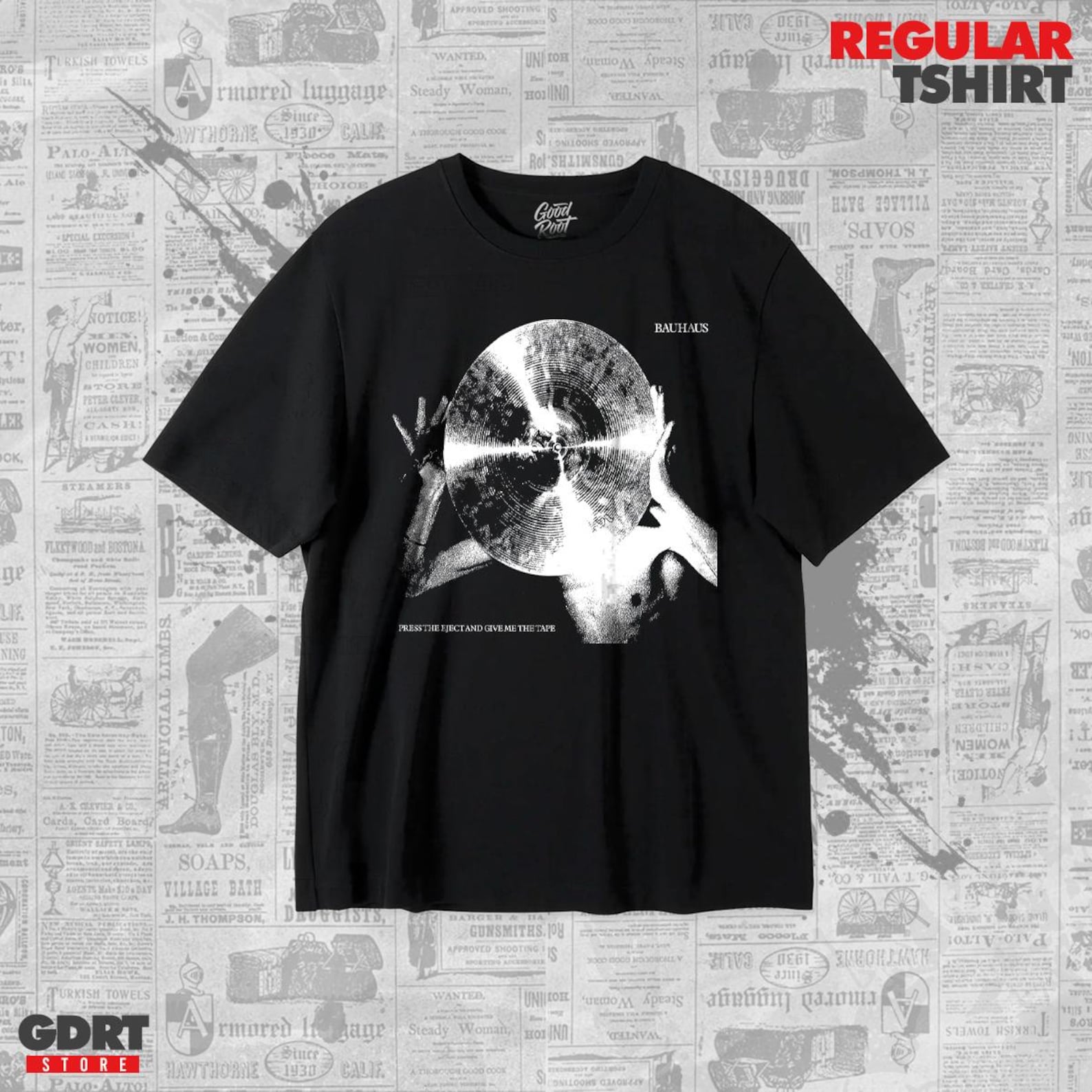 Bauhaus T shirt - Press The Eject and Give Me The Tape - Unisex Heavy Shirt 4XL