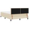 Box Spring Bed with Pillow and Headboard Cream 160 x 200 cm Fabric