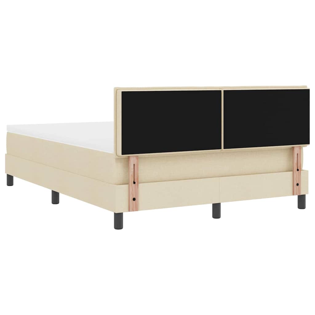 Box Spring Bed with Pillow and Headboard Cream 160 x 200 cm Fabric