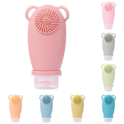 Silicone Travel Bottle 50ml, Travel Bottle With Brush For Filling Hand Luggage Liquids, Leakproof, Travel Cosmetic Bottle, Container