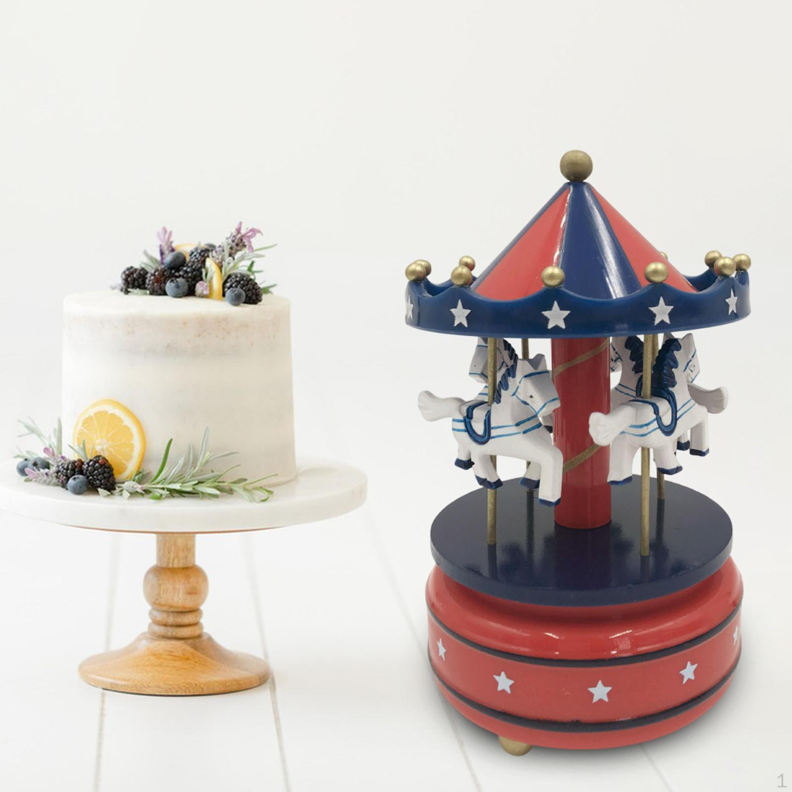 

Рождественская деревянная карусель музыкальная шкатулка поделки украшение прекрасный вращающийся стол для детей Bule