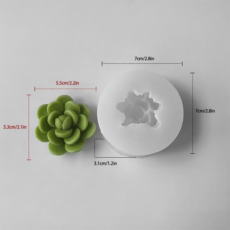 DIY Geometric Silicone Mold Succulents Shape Concrete Moulds Realistic Craft Molds Resin Moulds for Hand-Making Candle