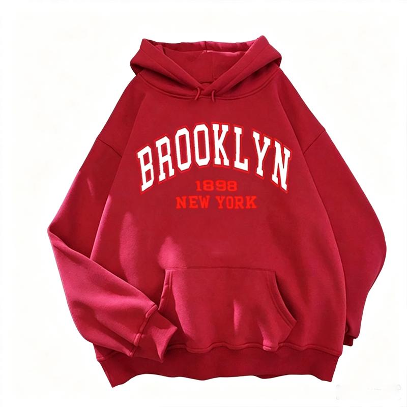 Spring Autumn Hoodies Printed Brooklyn Lette Streetwear Men Women Fashion Oversized Hoodie Tracksuits Unisex Clothing Coat