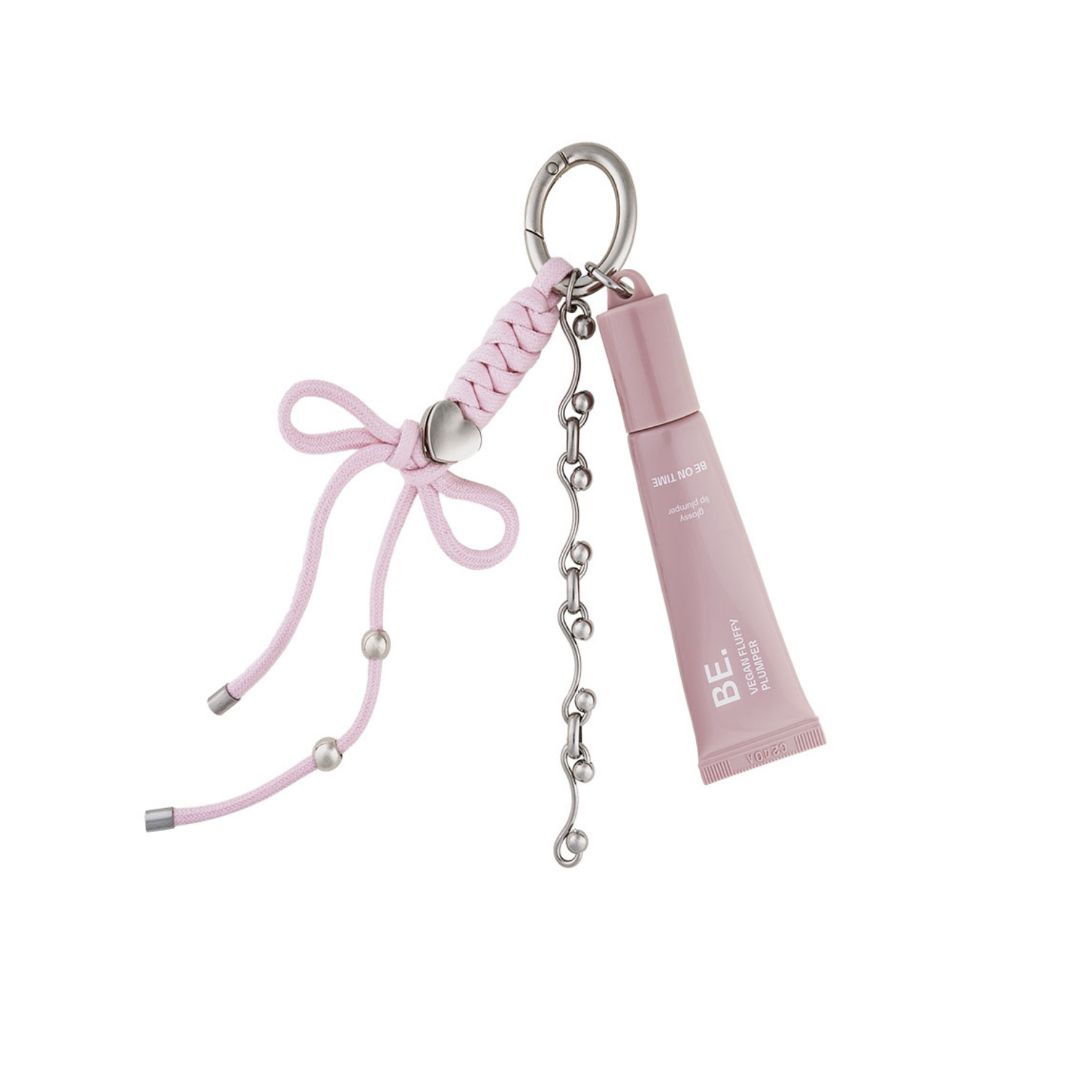 Be On Time Vegan Fluffy Plumper Lip Balm Keyring 01 Sheer Rosy