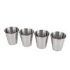 4 PCS Shatterproof Metal Shot Mugs Reusable Wine Cups with Leather Case Outdoor Cups Suitable for Wine Beer and Whiskey