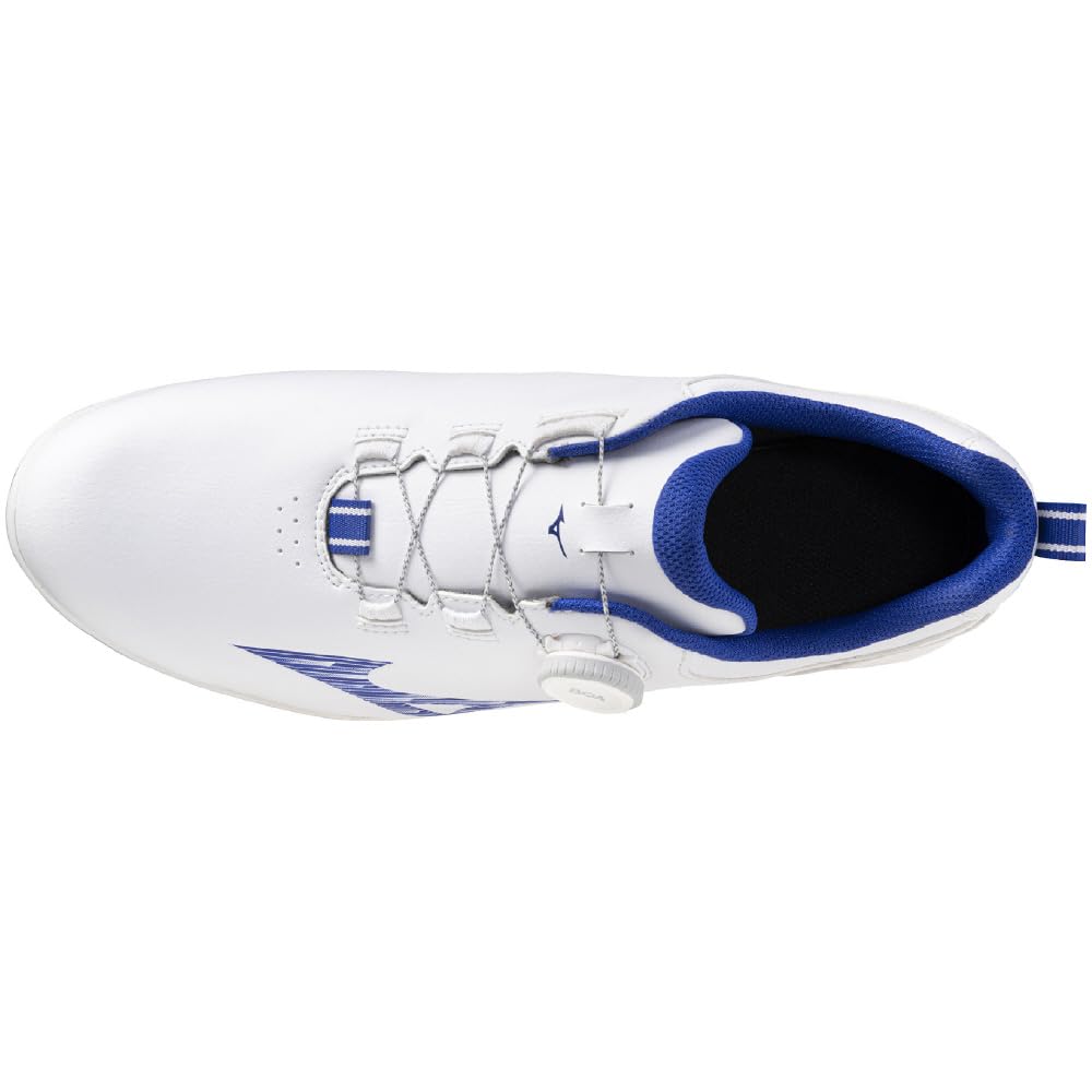 Mizuno GM-STYLE BOA Men's Golf Shoes, White and Blue, Size 26.5 Cm, 3E