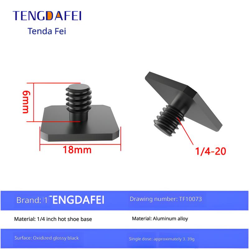 1/4 Camera Hot Shoe Mount with 3/8 Cold Shoe Adapter, 5/8 Adapter Base & Tripod Head Extension Screw for Flash Stand Base