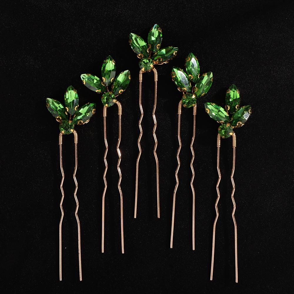 5 Stück Rot Silber Strass Braut Haarnadeln Handgefertigter Kopfschmuck für Frauen Grün Blau Hochzeitsaccessoires Kopfschmuck Party Tiaras