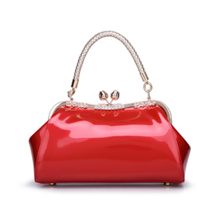 2025 Fashion Patent Leather Women's Crossbody Bridal & Evening Handbag