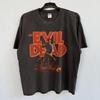 Vintage The Evil Dead Movie Promo T-Shirt – Retro Cult Horror Film Ash & Necronomicon Quote Graphic Black Tee Big Size 2XL