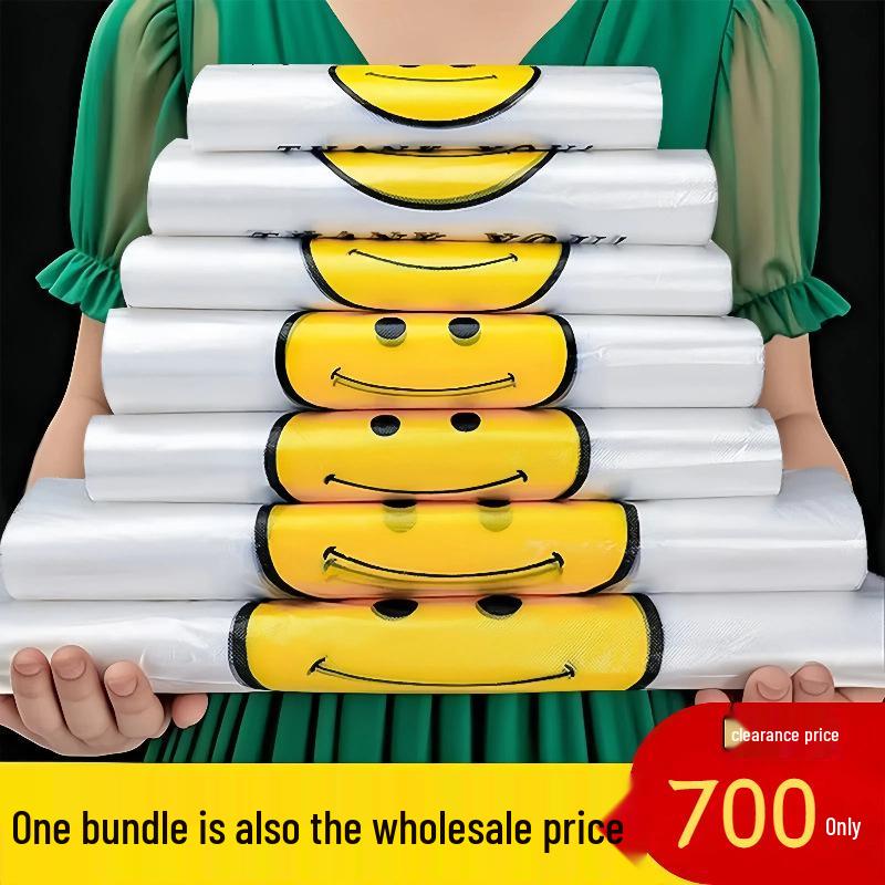 Thickened Smile Face Plastic Bag for Takeout and Shopping