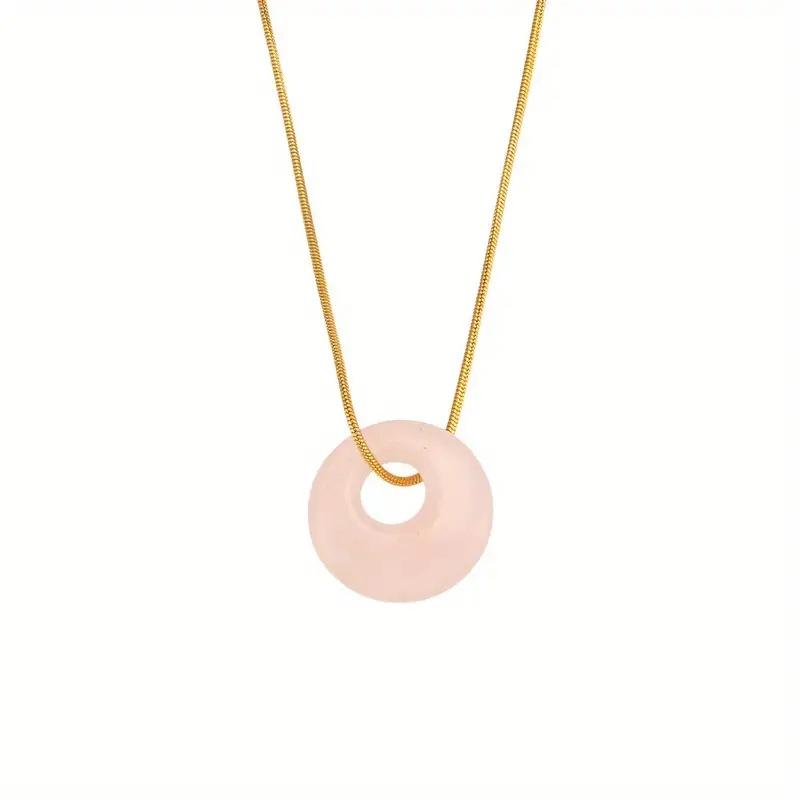 European and American fashion trends, peacock pendant, jewelry, niche luxury design, natural agate round pendant, necklace