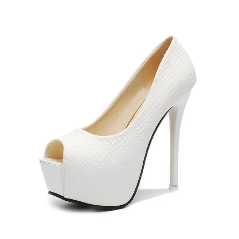 Platforms Pumps Shoes Woman High Heels  Ladies Shoes 2024 Waterproof Table Fishmouth Shallow Korean Night Club Female Pumps