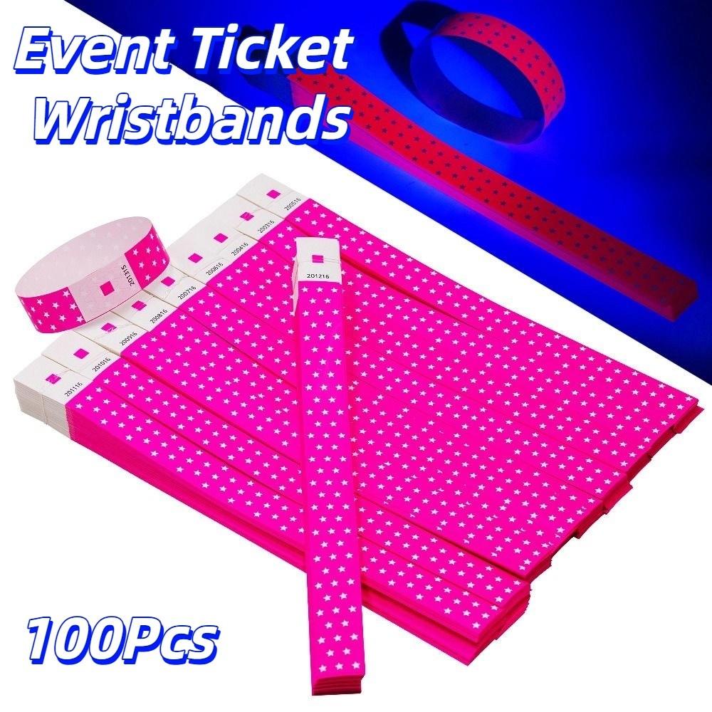 100Pcs Synthetic Paper Disposable Wrist Strap Waterproof Party Bracelets  Amusement Park
