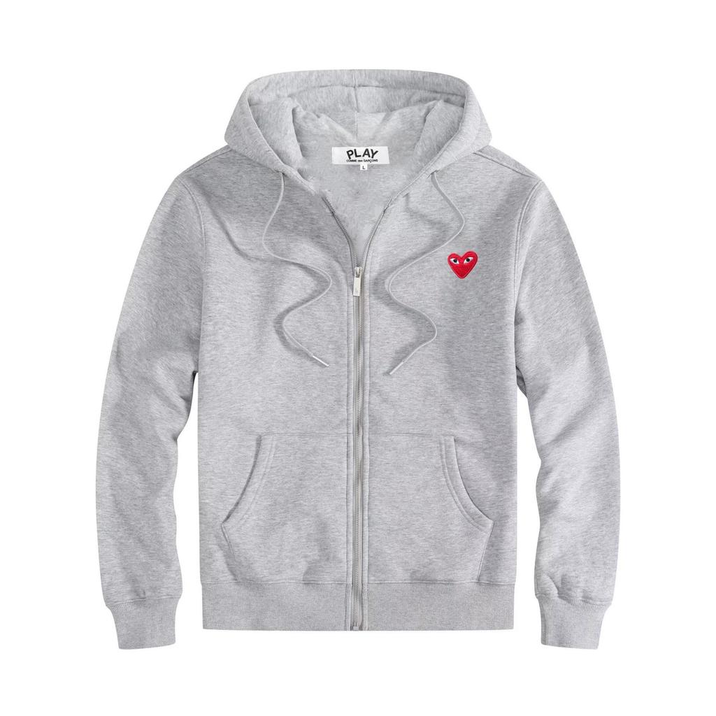 HEYPLAY Peach Heart Japanese Streetwear Unisex Hooded Zip-Up Sweatshirt
