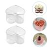 FRCOLOR 10-Piece Heart-Shaped Air Canister with Lid, Cake Container, Dessert, Red, Cake Canister, Portable, Party Tiramisu Canister, Plastic, Transpar
