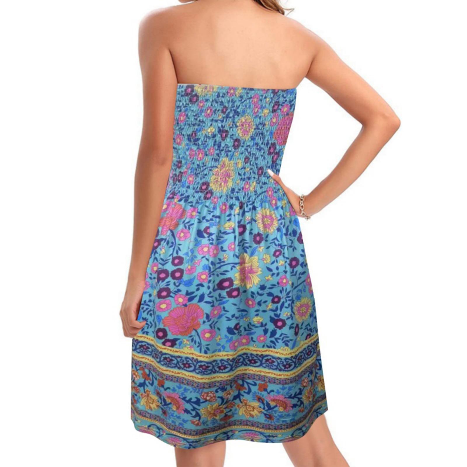 Платье без бретелек для женщин. Летние платья для женщин. Пляжные накидки. Сарафан — фото 5