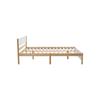Double Bed - MUVOE - 140x200 Cm - Solid Wood - Headboard and Footboard In MDF - 15 Slatted Bases