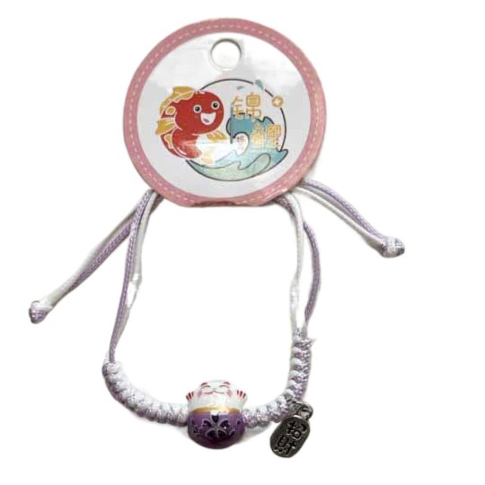 Hand Rope Red Braided Rope Ceramic Cat Pendant Women Hand Ring Minority Maneki Neko Bracelet  Women