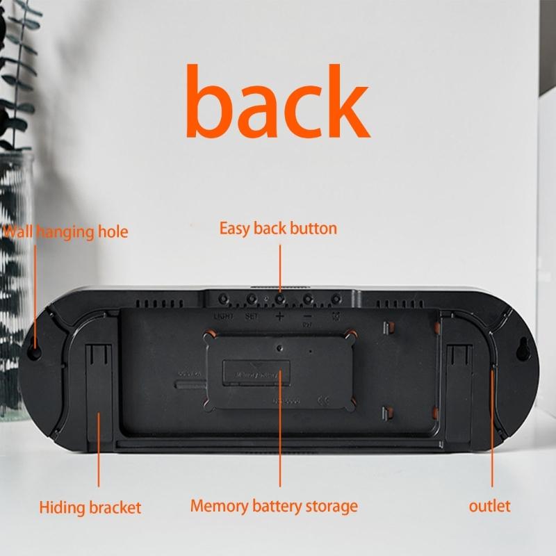 Large LED Wall Clock with Remote Control 2 Alarms Date Temperature Easy To Read Display for Home Decors Time Management