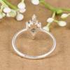Vintage Moss Agate Promise Ring with CZ Halo | Nature Inspired Sterling Silver Ring | Moss Agate & Cubic Zirconia Engagement Ring