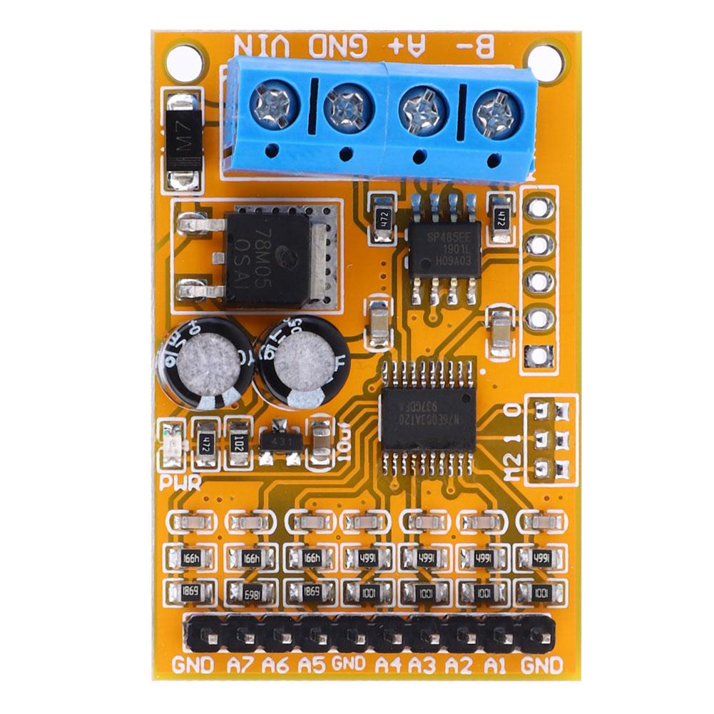 R4AVA07 7 Channel RS485 Voltage Analog Collector ADC Modbus RTU 03 06 Function Code