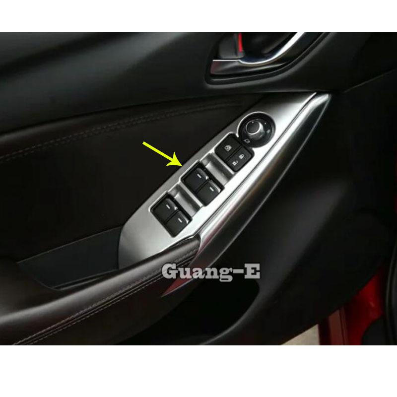 For Mazda6 Mazda 6 Atenza 2014 2015 2016 2017 2018 Car Sticker Door Window Glass Switch Panel Cover Trim Lift Frame Armrest